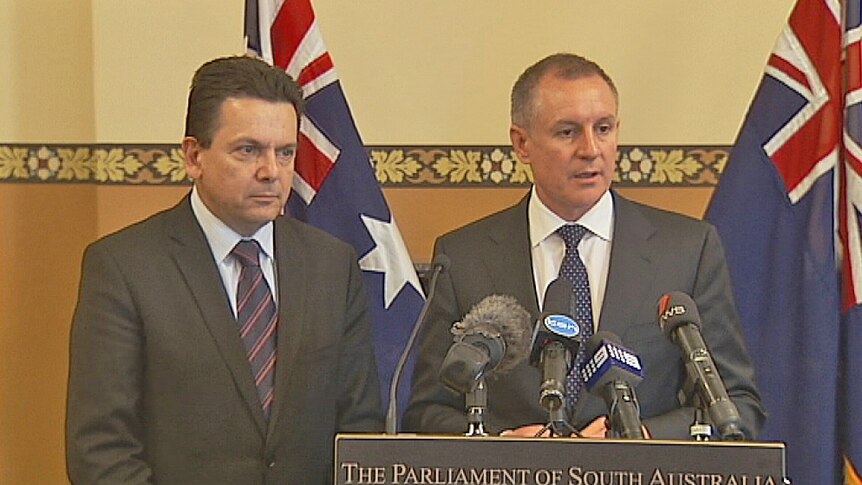 Nick Xenophon and Jay Weatherill