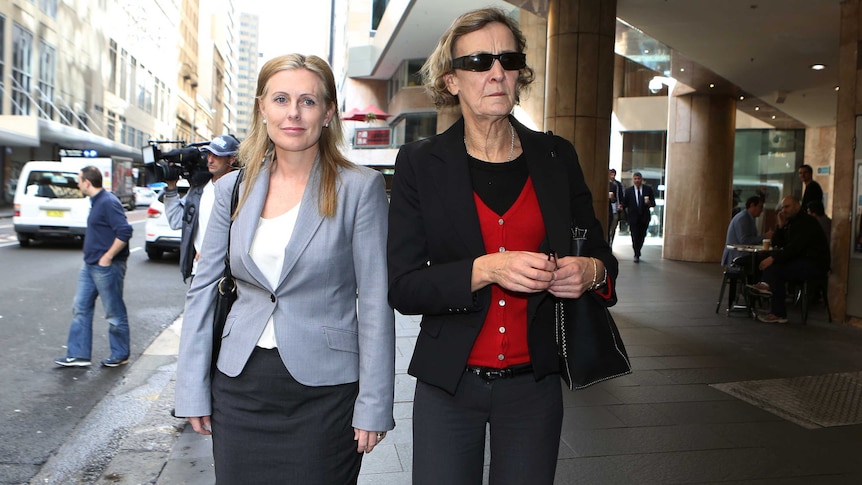 Buildev consultant Ann Wills (right) arrives at the NSW Independent Commission Against Corruption.