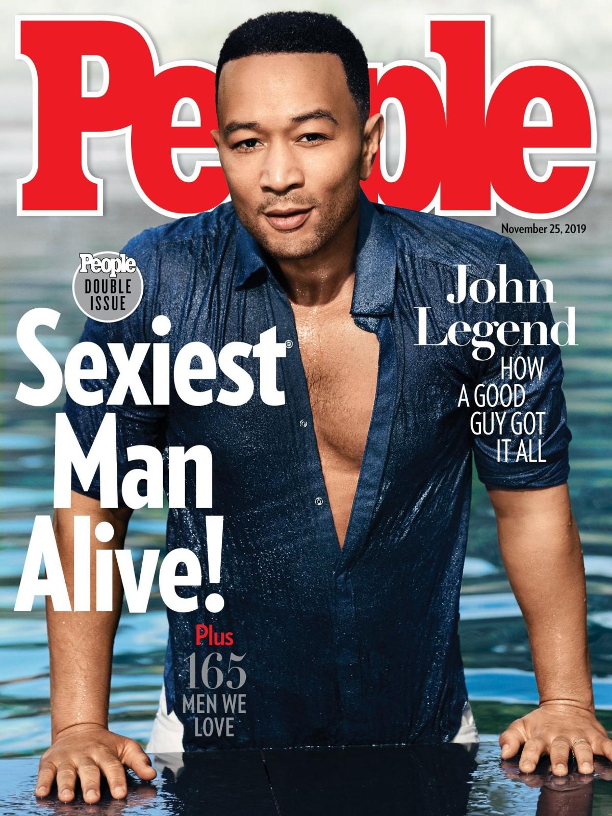 John Legend on the cover of People Magazine with a headline 'sexiest man alive'