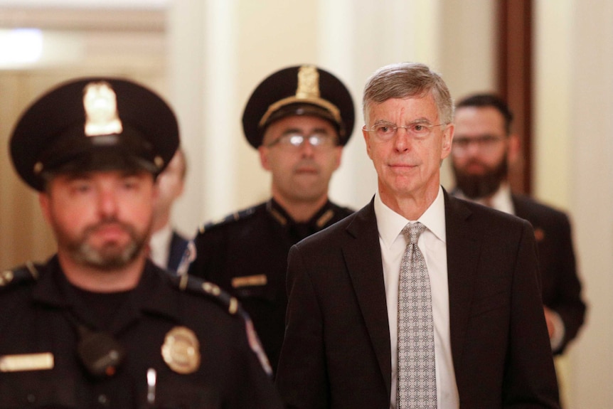 Acting US ambassador to Ukraine Bill Taylor arrives on Capitol Hill