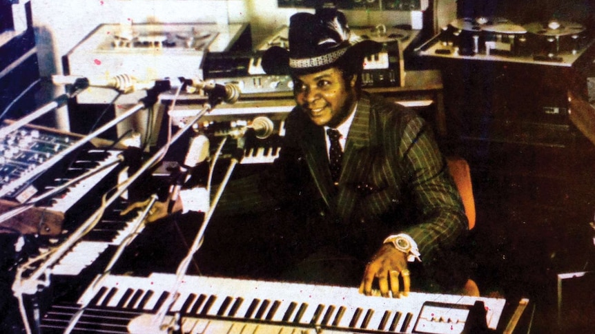 Nigerian synth musician William Onyeabor at work