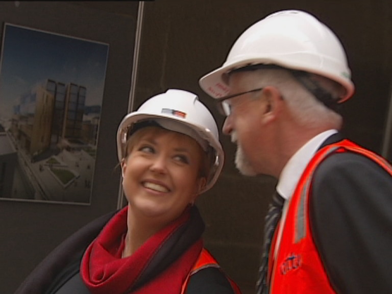 The Tasmanian Premier, Lara Giddings, has hailed as a milestone work to pave the way for Hobart's Parliament Square project.