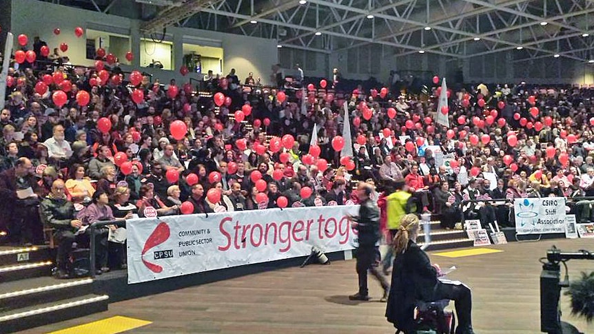 CPSU public servants strike meeting in Canberra