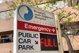 A sign outside the Women's and Children's Hospital in Adelaide.