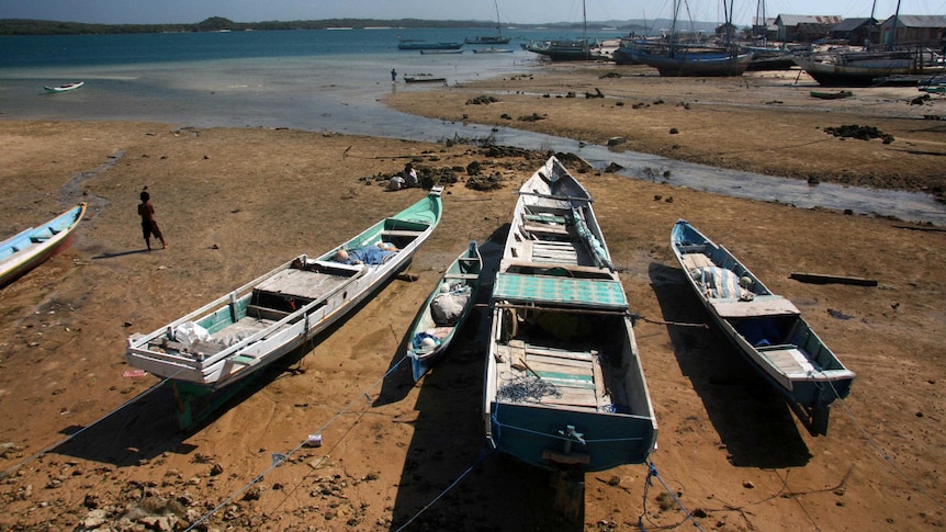 Wooden fishing boats at Papela, Indonesia