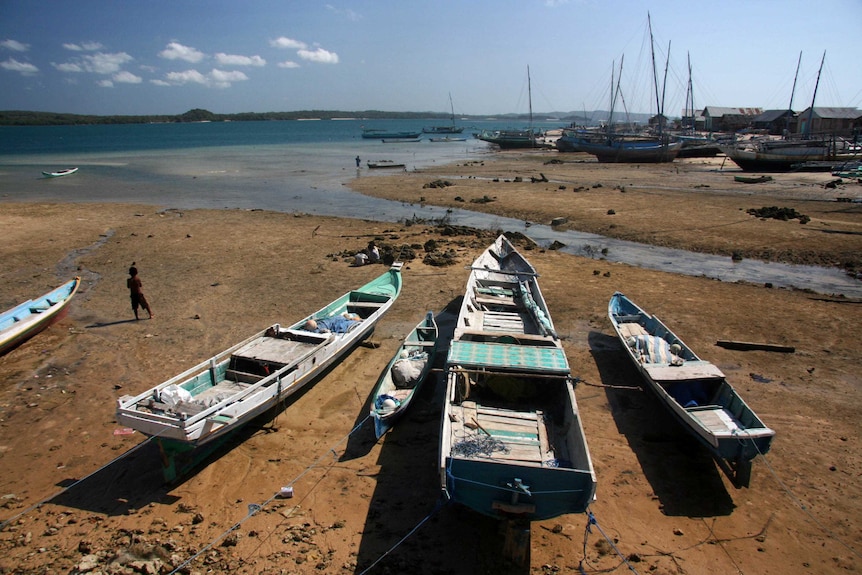 Wooden fishing boats at Papela, Indonesia