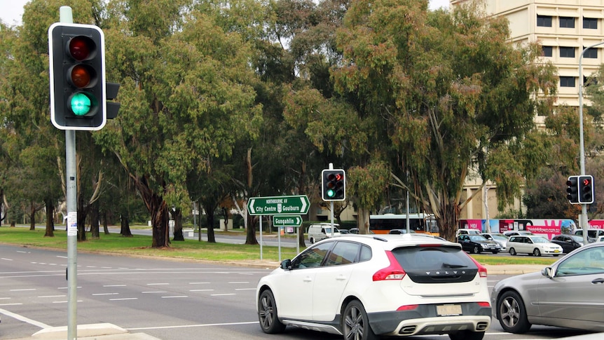 Traffic on Northbourne Avenue, Canberra.