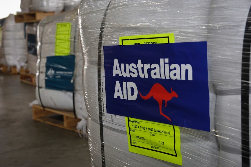 Australian emergency foreign aid pallets