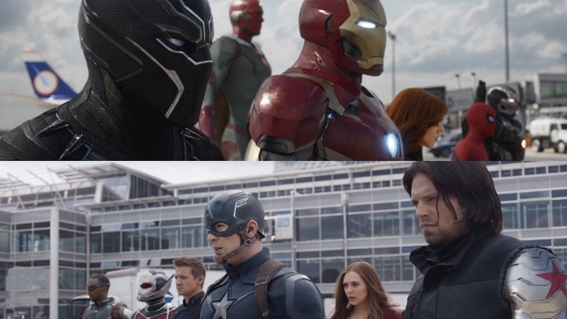 Team Iron Man prepare to fight Team Captain America.