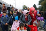 Migrants set off on foot to the border with Hungary