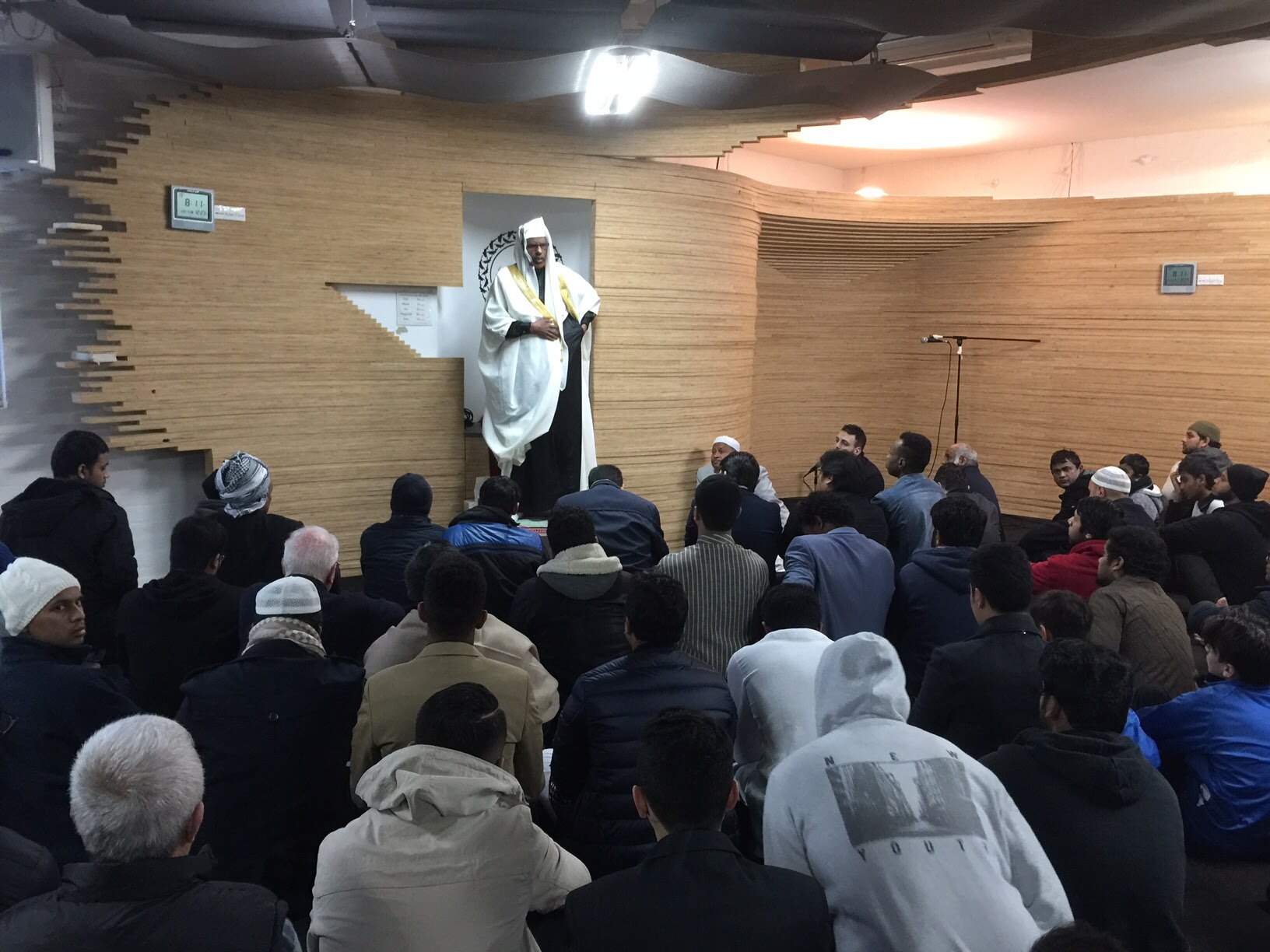 An Islamic city mosque during congregational seaman in Ramadan. 