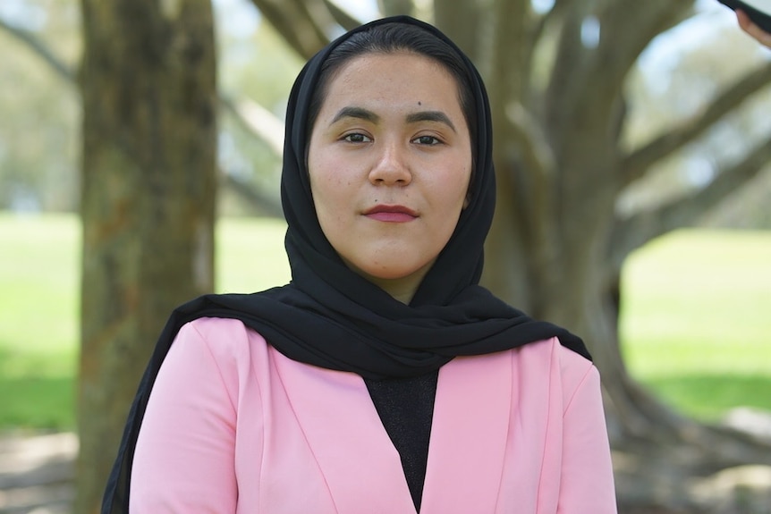 Fahima Ahmadi in a park