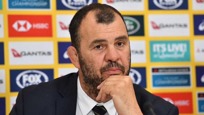 Wallabies coach Michael Cheika after Australia's match against Argentina in September 2018.
