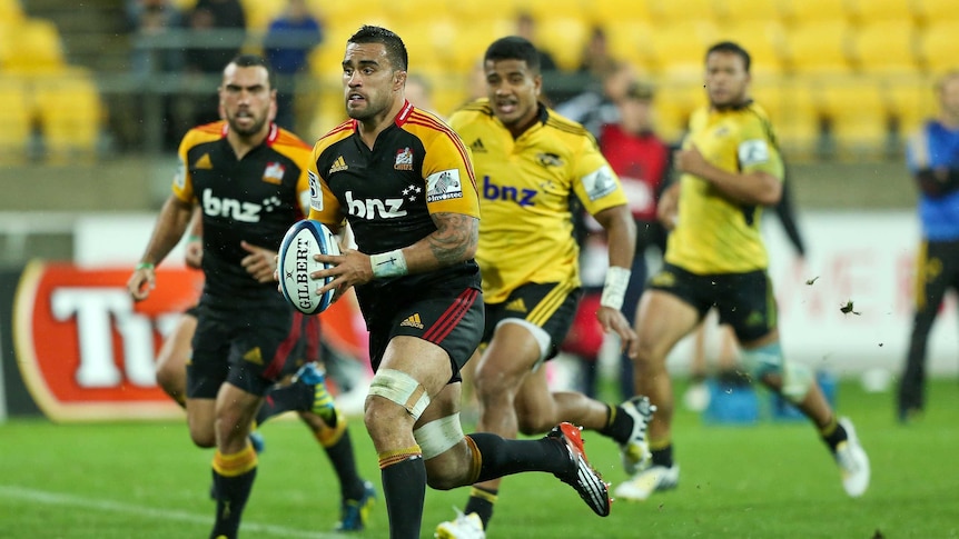 On the burst ... Liam Messam makes a break for the Chiefs