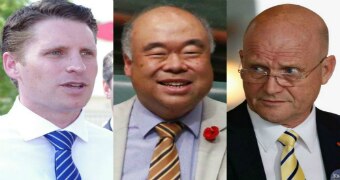 WA Liberals Andrew Hastie and Ian Goodenough, and Liberal Democrat Senator David Leyonhjelm.