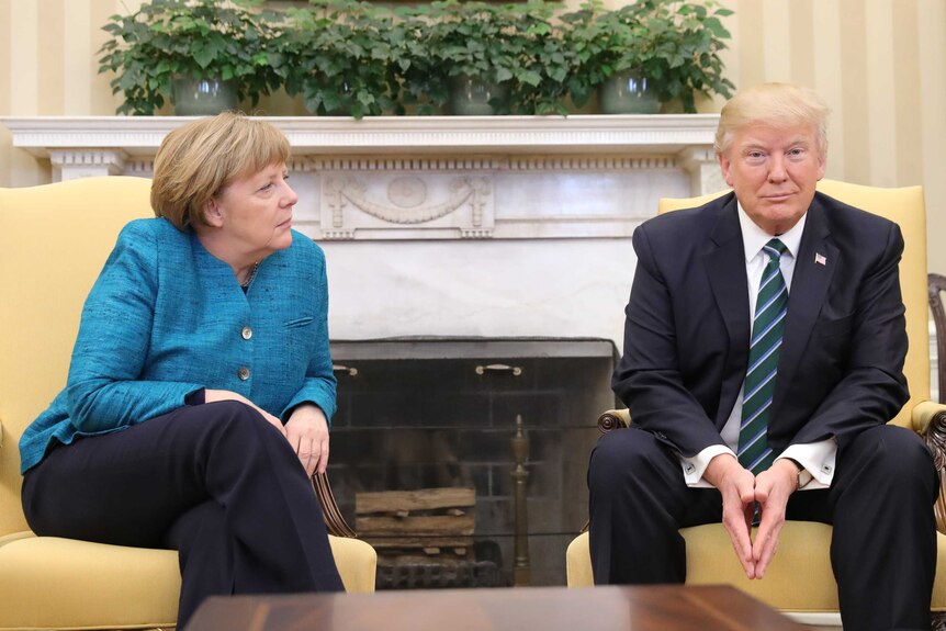 German chancellor Angela Merkel and US president Donald Trump