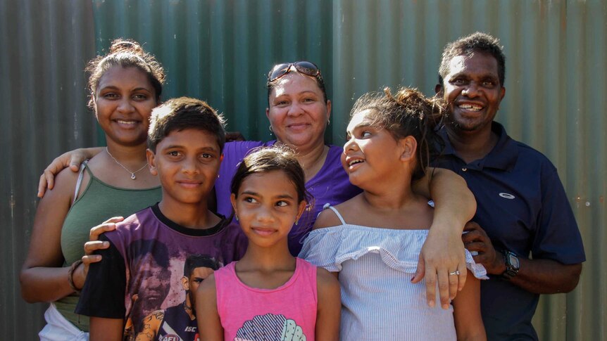 The Balacky-Francis family: Tiara Balacky, Jezurahn Balacky, Virginia Balacky, Katrina Francis, Syanna Balakcy, Alphonse Balacky