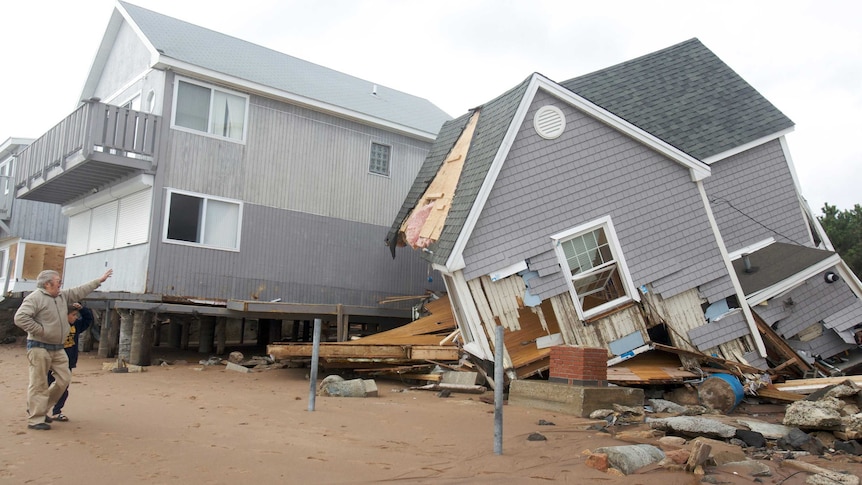 Storm-damaged house in Connecticut