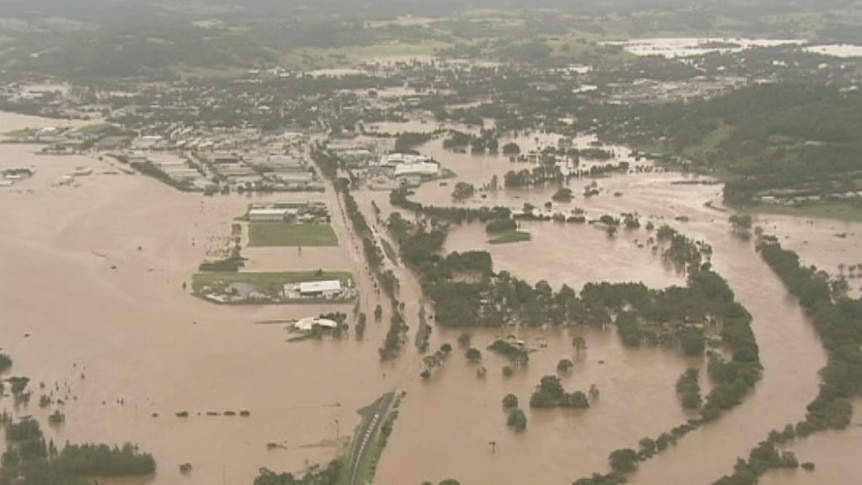 Lismore underwater as floods surround town