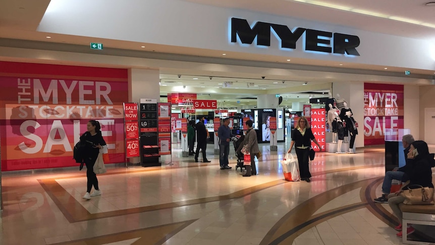 Shoppers outside Myer's store at Chadstone in Melbourne