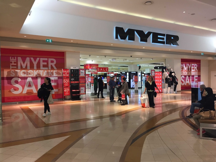 Shoppers outside Myer's store at Chadstone in Melbourne