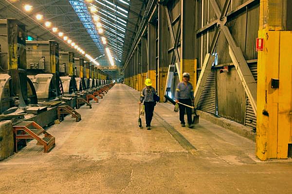 Workers at Alcoa's Point Henry smelter