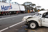 crash scene on highway