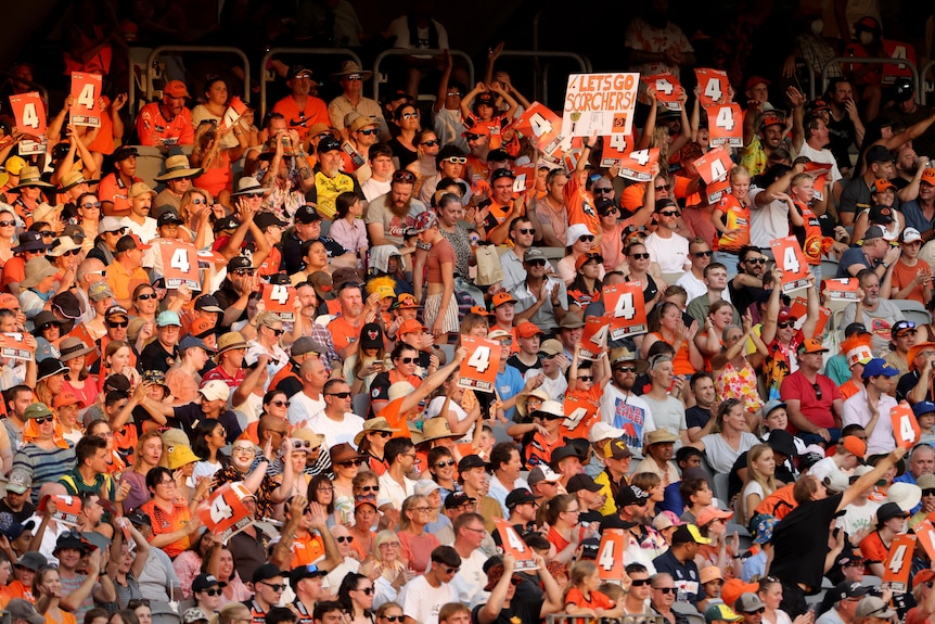A crowd at the Perth Scorchers. 