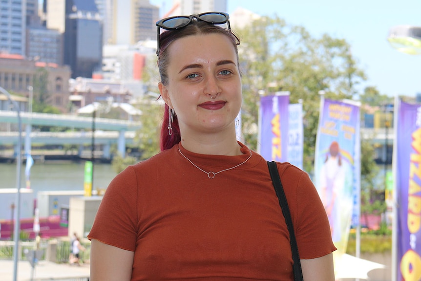 University student Kim Collett speaks to the ABC in Brisbane on October 29, 2017.