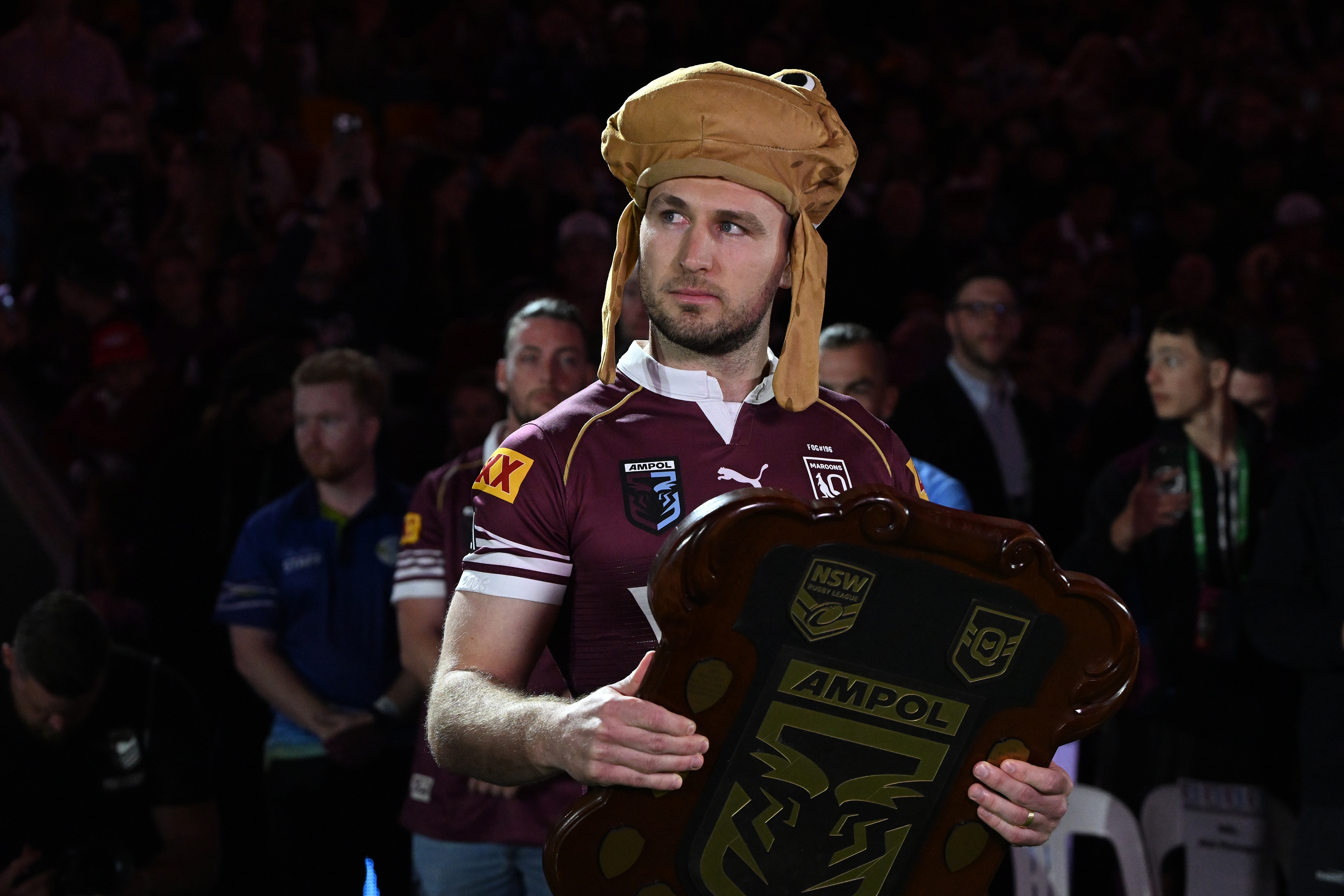 Jai Arrow carries the State of Origin shield.