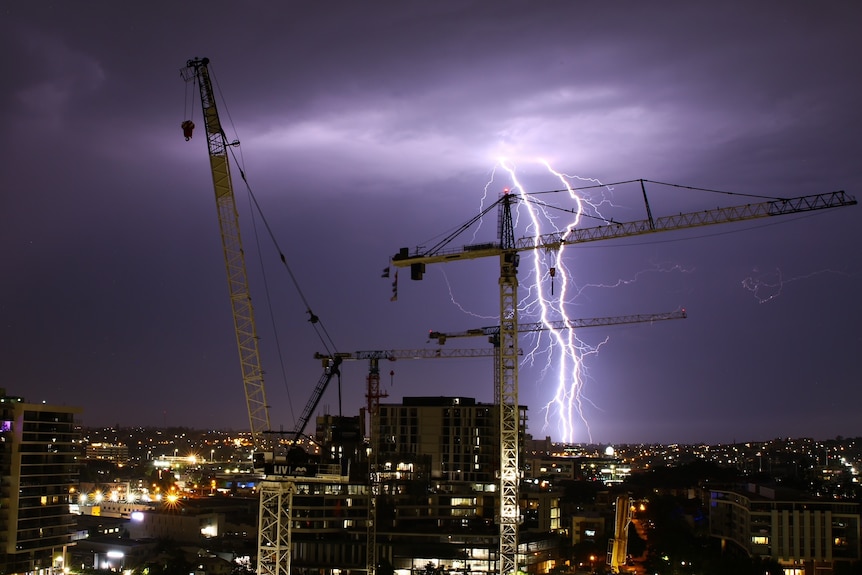 Lightning over Albion, in Brisbane's north, about 10.30pm.