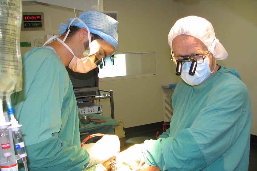 A photo of an operation in progress.