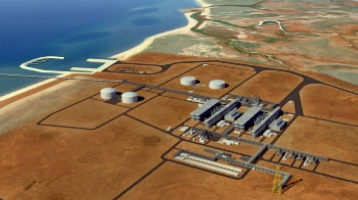 Chevron workers on the Wheatstone project, shown in a computer generated aerial image, will be housed on site.