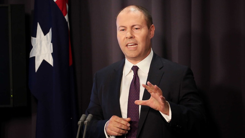 A close up of Josh Frydenberg speaking