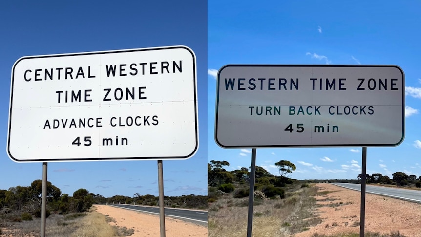 Road Signs indicating Central Western Time Zone