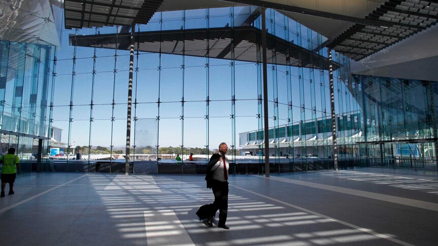 The atrium serves as a new entrance to the airport.