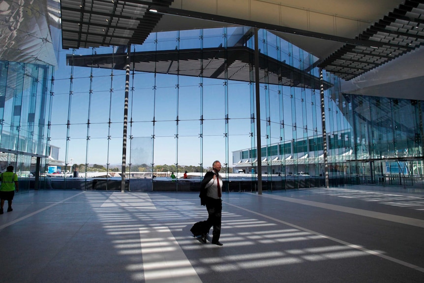 The atrium serves as a new entrance to the airport.