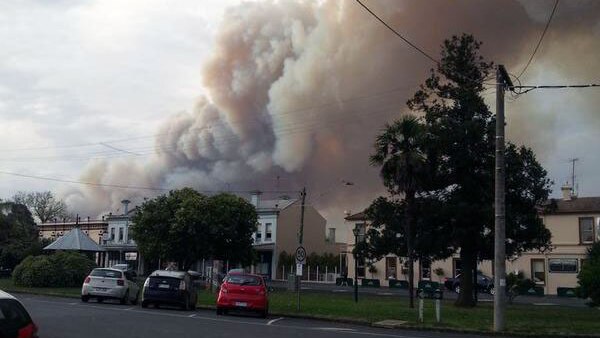 Huge cloud of smoke from Lancefield fire on Tuesday