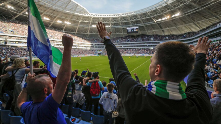 Russian fans in World Cup stadium