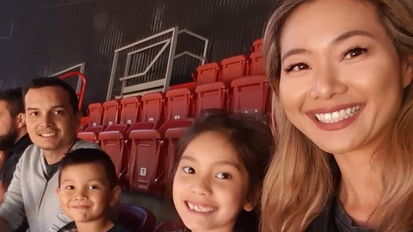 Pansy Leung with husband Adrian Eastman and their children.