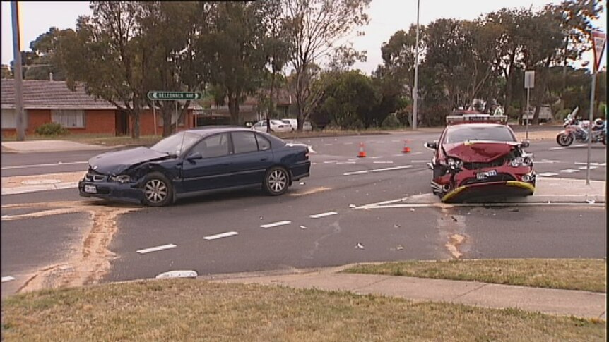 Police are appealing for witnesses after a police car collided with another vehicle on Belconnen Way.