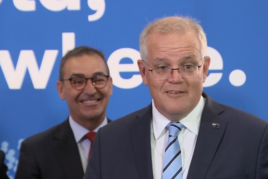 Prime Minister Scott Morrison and Steven Marshall