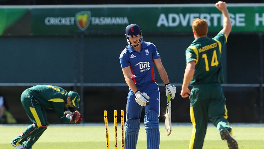 Destroyer-in-chief ... Australia A's Alister McDermott took 3 for 32 to derail the Lions.