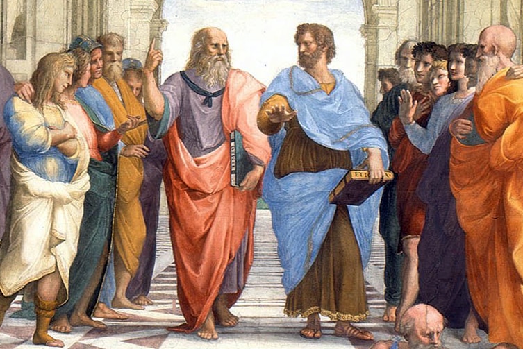 Plato (left) and Aristotle (right)