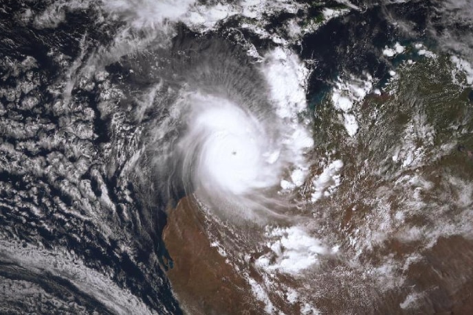 A bird's-eye view from a satellite of Tropical Cyclone Ilsa, over WA's north-west.