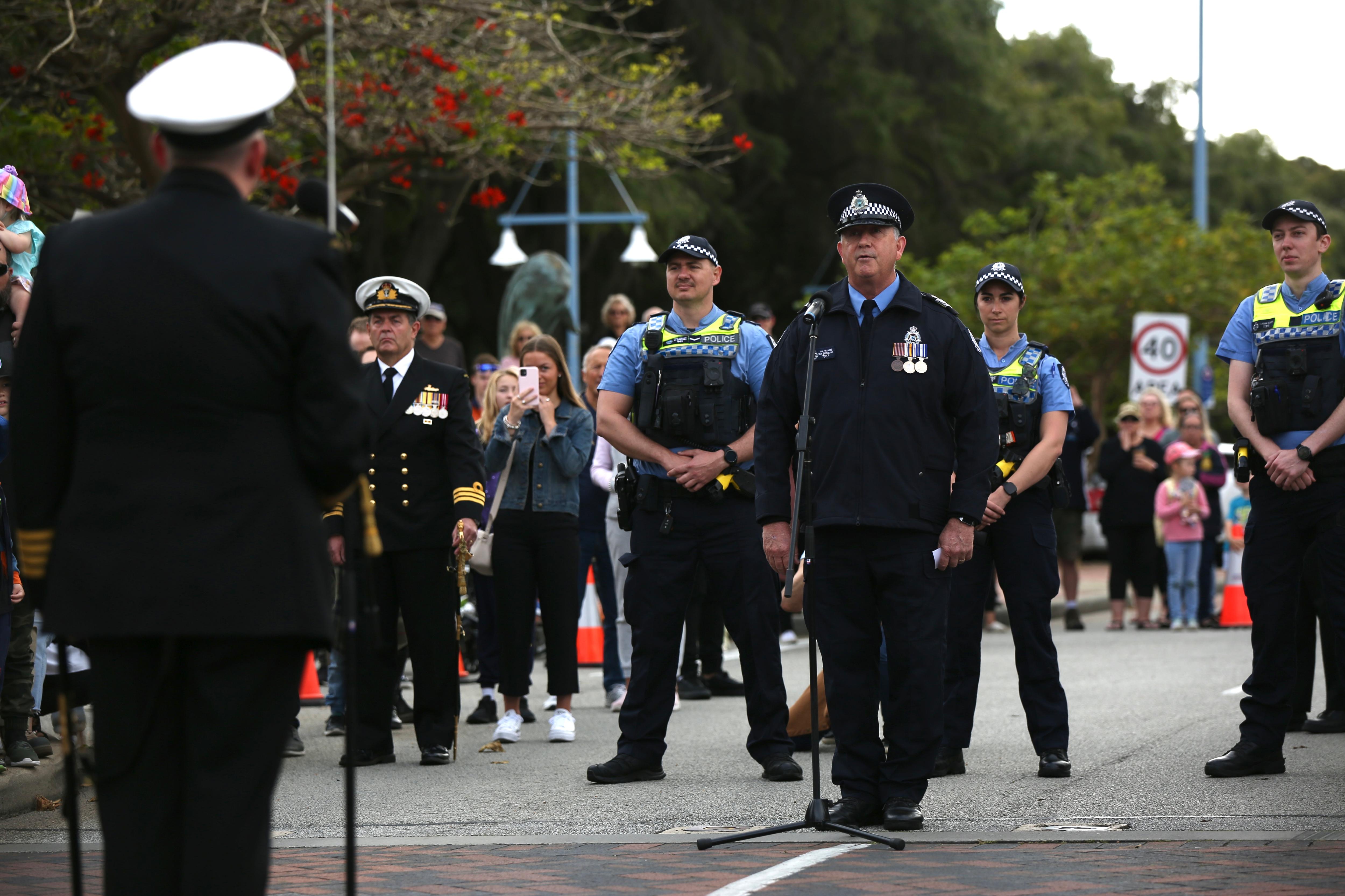 WA Police Senior Sergeant Ian Francis at the parade.
