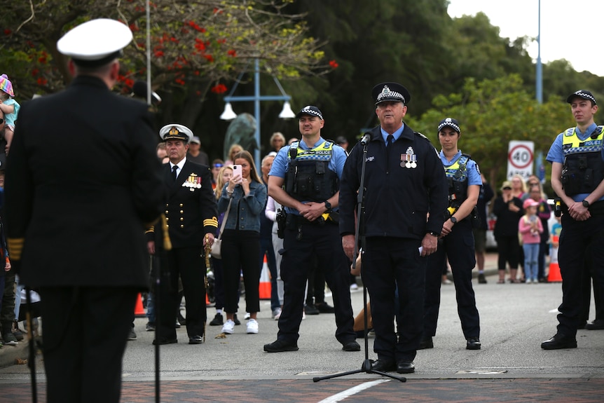 WA Police Senior Sergeant Ian Francis at the parade.