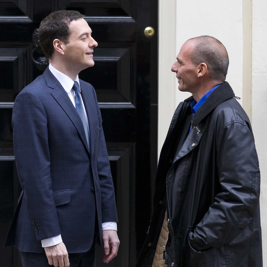 George Osborne greets Yanis Varoufakis