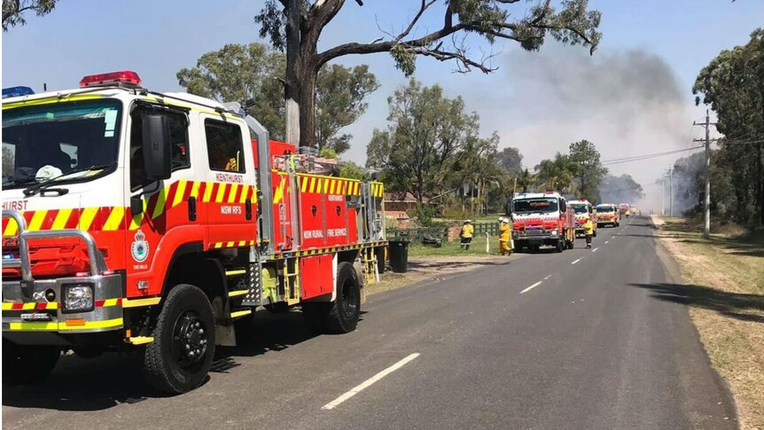 Firetrucks on a road