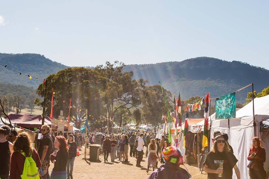 Festivalgoers at Psyfari festival near Lithgow